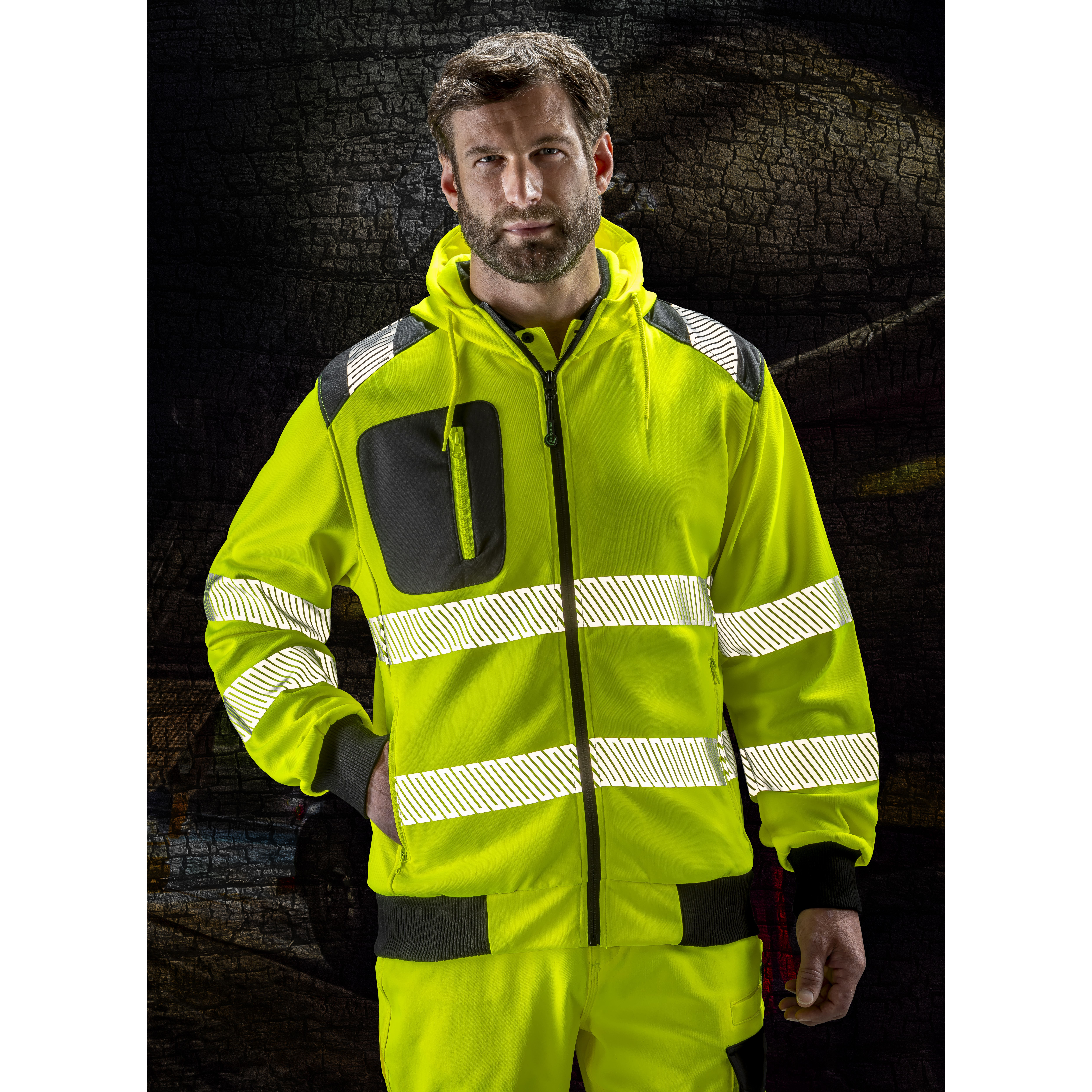 RECYCLED ZIPPED SAFETY HOODY