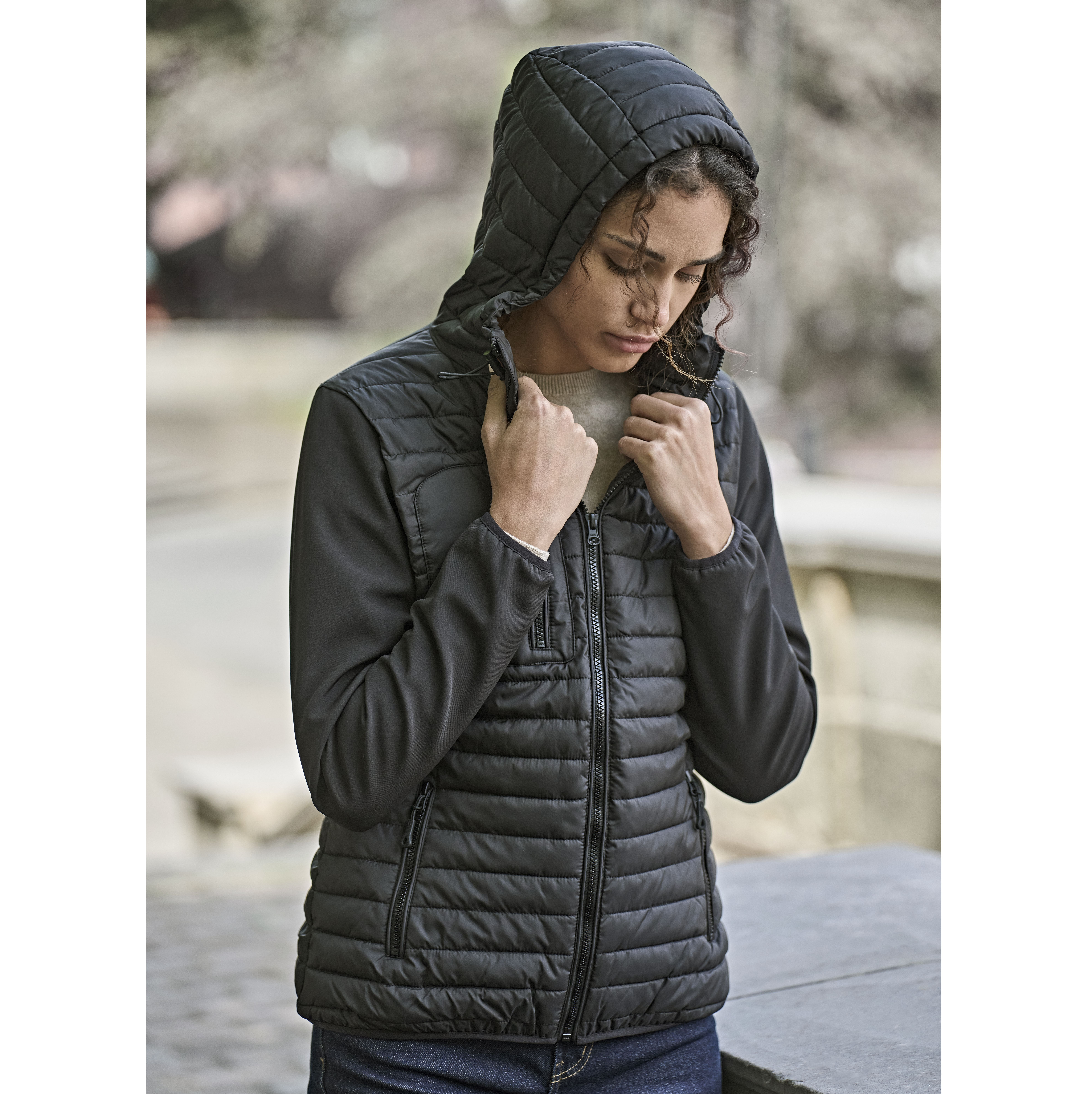WOMENS HOODED CROSSOVER JACKET